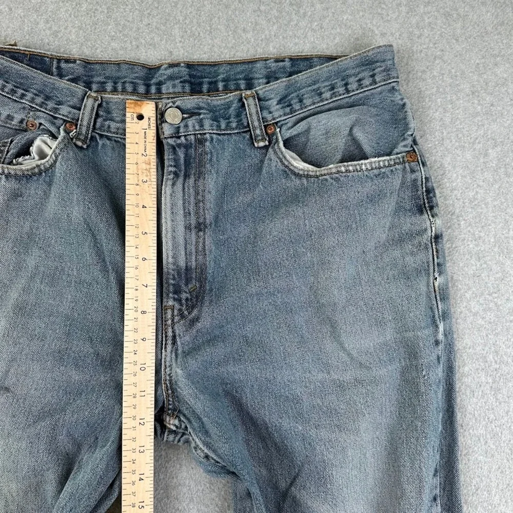 Levis 550 Mens Jeans Size 38x29 Relaxed‎ Fit Light Wash Denim Distressed Faded